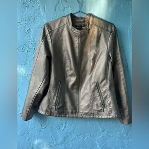 Baccini Women's Metallic Leather Jacket